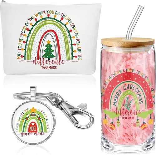 Miniatura 8 de Yaomiao 3 piezas de regalo de agradecimiento Cna para mujeres, graduación, agradecimiento, bolsa de cristal de 16 onzas, llavero para profesora