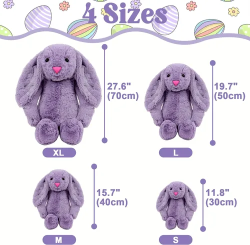 Miniatura 5 de TNYKER Conejito de Pascua personalizado para bebés, con nombre personalizado, conejito de peluche con orejas largas con monograma, muñeca de conejo