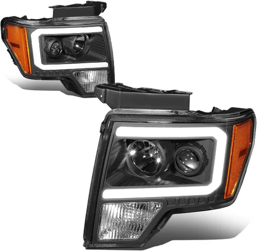 Miniatura 14 de DNA Motoring HL-OH-F1509-BK-CL1 - Faros delanteros con carcasa negra y lente transparente compatibles con Ford F150 09-14