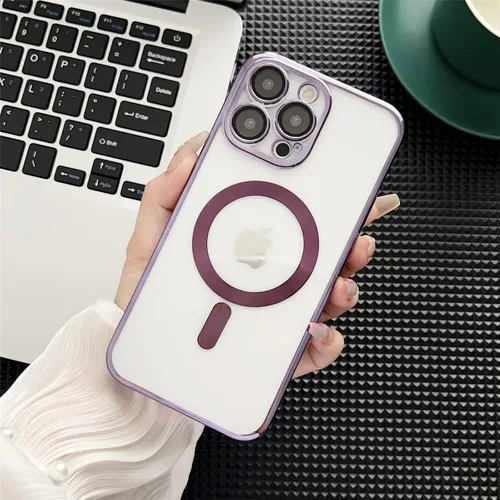 Miniatura 4 de LEMAXELERS Funda magnética para Samsung Galaxy Note 20 Ultra compatible con carga inalámbrica MagSafe [no amarillenta] delgada y suave TPU Púrpura