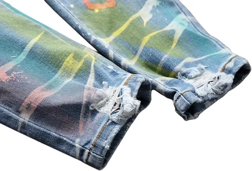 Miniatura 5 de Baylvn Pantalones de mezclilla ajustados y rectos de diseño para hombre