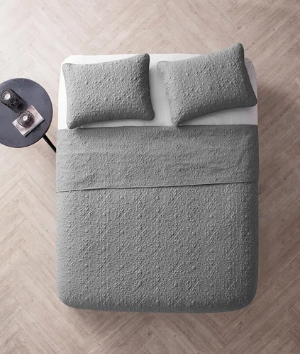 Miniatura 2 de VCNY Home Edredón para cama individual – Edredón individual alternativo de 2 piezas, colcha floral con funda (Caroline, ropa de cama gris)