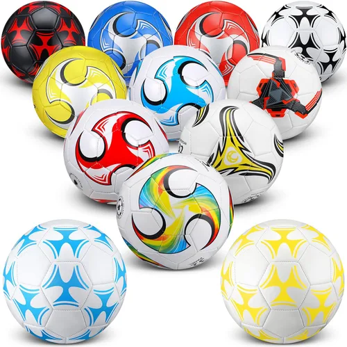Miniatura 11 de Lenwen 12 pelotas de fútbol con inflador a granel, tamaño oficial 5, 4, 3, niños, adolescentes, adultos, deportes en interiores y exteriores, regalo