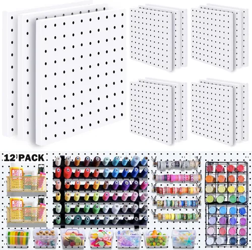 Miniatura 8 de 6 piezas de tablero de clavijas, paneles organizadores de pared para tablero de clavijas, kits pequeños de tablero de clavijas para montar en pared