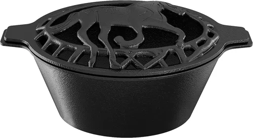 Miniatura 10 de Fire Beauty Estufa de leña humidificador de vapor con rejilla de hierro fundido, resistente a la oxidación, capacidad de 2.3 cuartos (lobo)