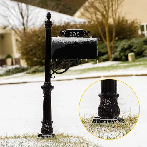 Miniatura 6 de Thyle 4 fundas de vinilo de 6 x 6 pulgadas, color negro, base de falda ajustable para poste, columna reutilizable para barandillas de 3 a 6.5