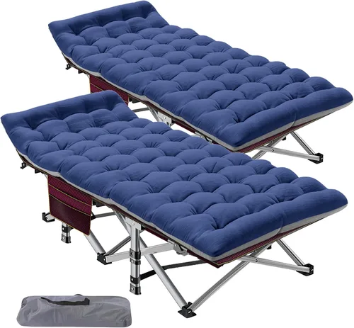 Miniatura 30 de ABORON Catre de Camping para Adultos de 28" Extra Ancho, Resistente 1200D Oxford Catre para Dormir, Cama de Campamento Plegable Portátil con Gris