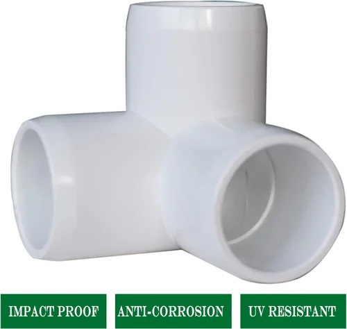 Miniatura 5 de Paquete de 8 accesorios de PVC de 1-1/4”, accesorios de codo de 3 vías para muebles de alta resistencia, accesorios de codo lateral de PVC de 3 vías
