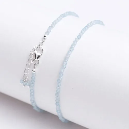 Miniatura 31 de Pulsera ajustable de plata esterlina 925 con cuentas completas para mujer, cuentas de piedras preciosas naturales, pulsera delicada, regalo
