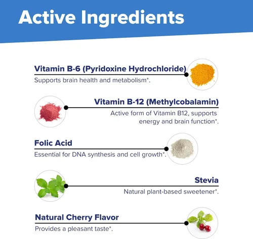 Miniatura 8 de Superior Source No Shot Vitamina B12 Metilcobalamina (1000 mcg), B6, ácido fólico, tabletas microlingües de disolución rápida, 60 unidades, aumenta