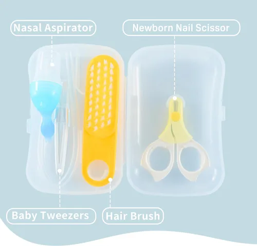 Miniatura 3 de Pigeon Kit de aseo para bebés 4 en 1 con estuche de almacenamiento, productos seguros para el cuidado del bebé, artículos esenciales para recién