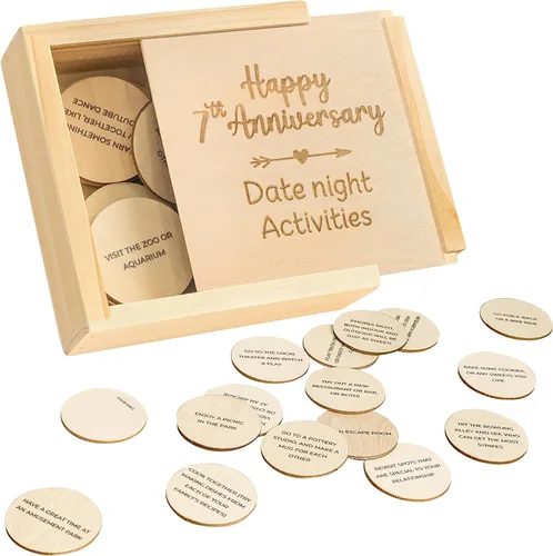 Miniatura 12 de Regalos de un año de aniversario de madera STOFINITY para novio y novia - Regalos de madera de un año de aniversario para él o ella, primer regalo