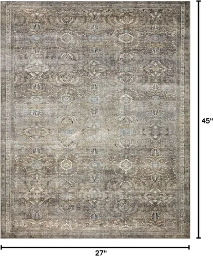 Miniatura 2 de Loloi - Alfombra decorativa Layla Collection LAY-13 Antiguo/Musgo, 2 pies 3 pulgadas x 3 pies 9 pulgadas, 0,33 cm de espesor, alfombra acento suave