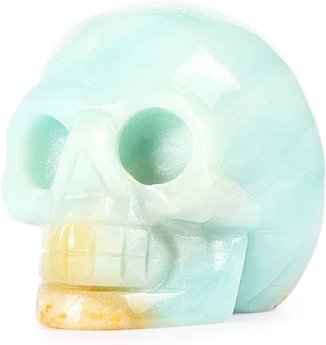 Miniatura 3 de Artistone Estatuas de calavera de cristal de 2.0 pulgadas, figuras de esqueleto humano talladas a mano, escultura de hueso de cabeza, estatua