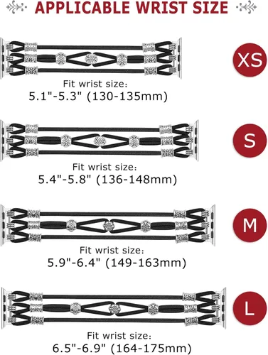 Miniatura 2 de TOYOUTHS Pulsera de cuentas compatible con Apple Watch Band de 1.496 pulgadas, 1.575 pulgadas, 1.654 pulgadas, 1.732 pulgadas, correa elástica