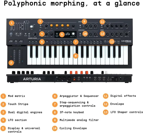 Miniatura 2 de Arturia MiniFreak Teclado sintetizador híbrido polifónico de 6 voces de 37 teclas (estándar, 37 teclas)