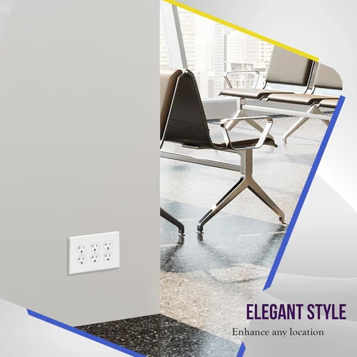 Miniatura 7 de ENERLITES - Placa decorativa de pared para toma de corriente dúplex, acabado brillante, tamaño intermedio, 3 bandas, 4.88 x 6.77 pulgadas, Blanco