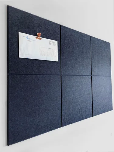 Miniatura 49 de Tabla de corcho alternativa de 24 x 36 pulgadas, paquete de 6 azulejos de pared de fieltro con pestañas adhesivas extraíbles seguras, tableros