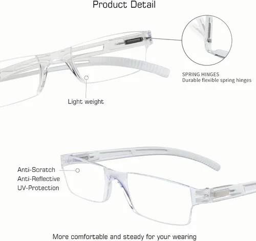 Miniatura 2 de VisionGlobal 5 pares de anteojos de lectura, anteojos con filtro de luz azul, anteojos de lectura para computadora para mujeres y hombres, marco