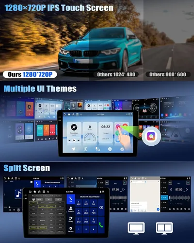 Miniatura 8 de 4+64G Android 15 Estéreo de coche para VW Beetle 2004-2010 con Carplay inalámbrico Android Auto, 9 pulgadas 1280 * 720P IPS pantalla táctil