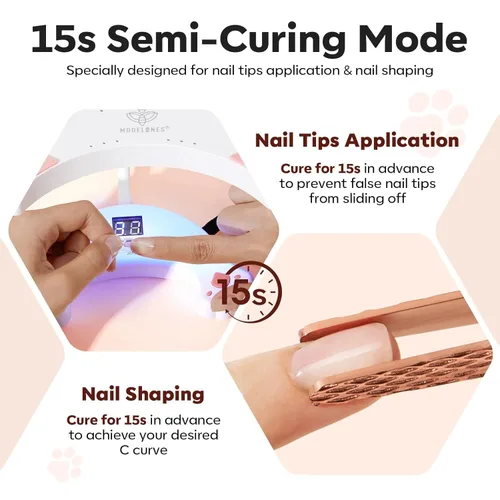 Miniatura 7 de modelones Lámpara de uñas LED UV, cuello de ganso, luz UV para uñas de gel, luz de uñas de 48 W para esmalte de gel con 3 temporizadores y pantalla