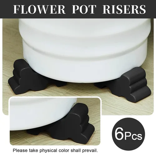 Miniatura 3 de Kigeli 6 patas de resina para macetas de jardín para exteriores, 3 pulgadas de largo, 1.5 pulgadas de alto, flores hechas a mano, elevador