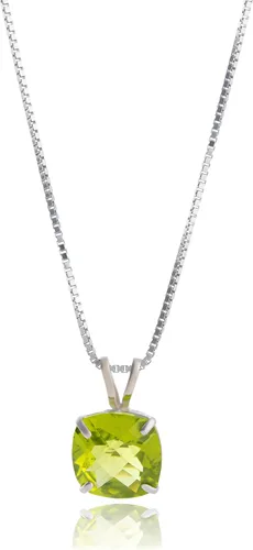 Miniatura 18 de MAX + STONE Cushion Cut Gemstone Necklace 8mm Solitaire Birthstone Necklace for Women Gemstone Pendant Necklaces with 18 inch Box Chain