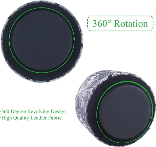 Miniatura 4 de Organizador redondo de cuero para suministros de arte, soporte para control remoto, rotación de 360 grados, soporte multifuncional para lápices, 4