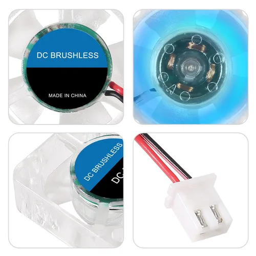 Miniatura 2 de 4 unids 3010 ventilador 1.181 in 1.181x1.181x0.394 in RGB ventilador color Led DC 12V 3010 DC enfriador hidráulico rodamiento sin escobillas