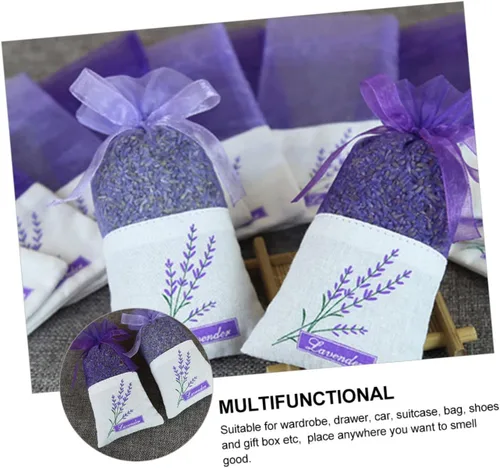 Miniatura 9 de 22 bolsas de muselina con lavanda seca para ambientador de armario, cajón, fragancia y bolsas
