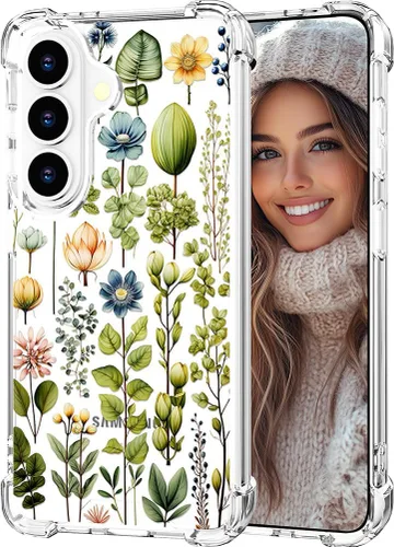 Miniatura 54 de Hungo Funda compatible con Samsung Galaxy S23 con diseño floral y bonito diseño transparente, femenino para mujeres y niñas, con hermoso clavel