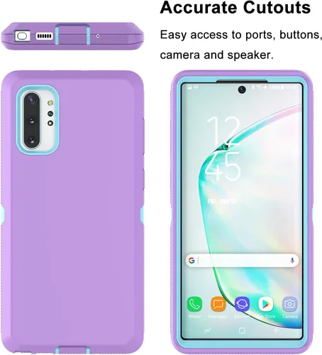 Miniatura 3 de Funda protectora híbrida para Samsung Galaxy Note 10 Plus, protección a prueba de golpes, resistente, de plástico duro, de goma, híbrida, para Lila