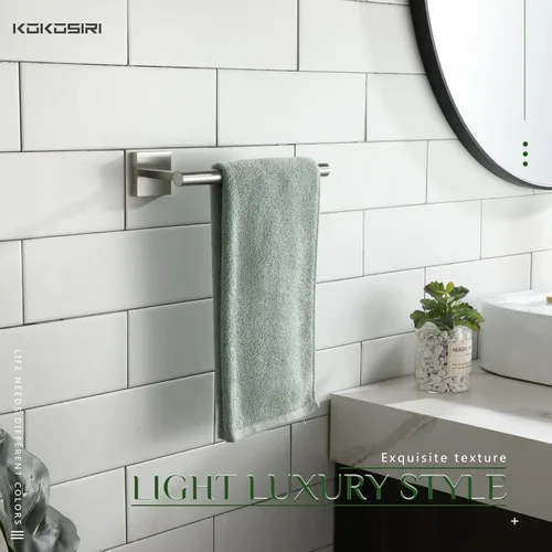 Miniatura 7 de KOKOSIRI Toallero de níquel cepillado, accesorios de baño, barras de toalla de mano, montaje en pared, gabinete de cocina, soporte de papel de acero