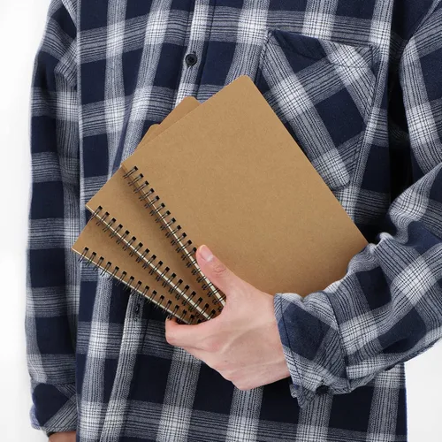 Miniatura 7 de EUSOAR Cuaderno de espiral de tapa dura, tamaño A5, paquete de 3 unidades de 5.5 x 8.3 pulgadas, 120 páginas, cuaderno de espiral con gráficos
