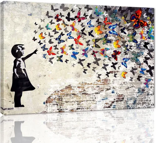 Miniatura 34 de Yatsen Bridge Arte Callejero Clásico Banksy Graffiti Arte de Pared Detrás de la Cortina Pósters Pinturas en Lienzo Imágenes de Graffiti Coloridas
