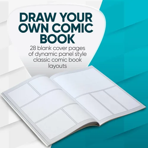 Miniatura 2 de KOALA TOOLS - Blank Comic Book, Draw-It-Yourself Comic Sketch Book with Dynamic Panels, 6.6 x 10 Inches, 28 Pages, Pack of 1