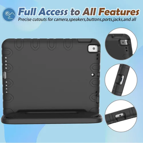 Miniatura 5 de LTROP Funda infantil para iPad de 9ª/8ª/7ª generación (2021/2020/2019), iPad 10.2 con protector de pantalla integrado, funda para niños con soporte