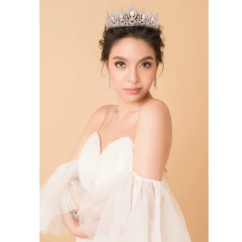 Miniatura 4 de COCIDE Corona de reina para mujer, tiara y corona de cristal de oro rosa para niña, accesorios para el cabello para boda, novia, fiesta