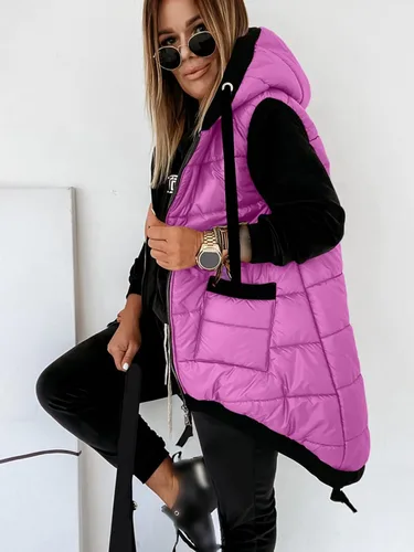 Miniatura 2 de Kaxindeb Chaleco con capucha para mujer, ligero, con cremallera, acolchado, con bolsillos