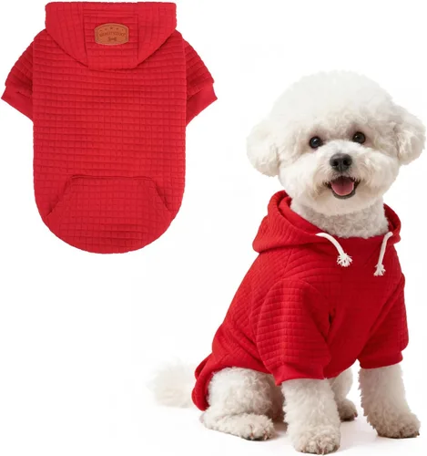 Miniatura 80 de BEAUTYZOO Sudadera con capucha para perro pequeño con bolsillos, ropa para perros pequeños y medianos, niño y niña, abrigos de algodón laminado tipo