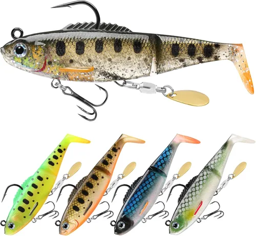 Miniatura 9 de TRUSCEND Duramax TPE Soft Fishing Lures with BKK Hooks, Shrimp & Crayfish Pro Fishing Baits, Curly & Paddle Tail Lure for Trembly Sinking &
