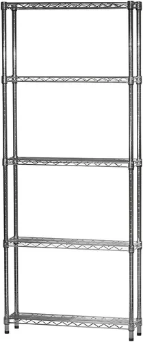 Shelving Inc. Estantería de alambre cromado de 8 pulgadas de profundidad x 30 pulgadas de ancho x 54 pulgadas de alto con estantes de 5 niveles,