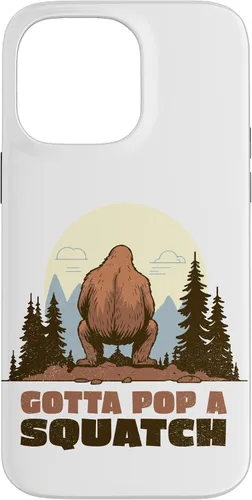 Miniatura 21 de Funda divertida para iPhone 16, diseño de Bigfoot Gotta Pop A Squatch Squat Poop Joke