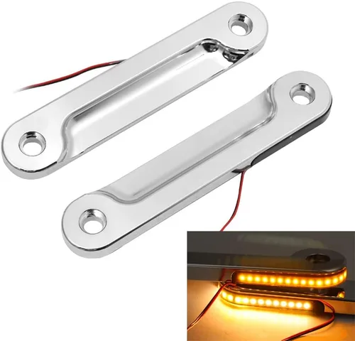 Miniatura 11 de Soporte de señal de giro para horquilla delantera de motocicleta, amortiguador LED para Harley Touring Road King Street Gilde Electra Glide