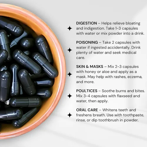 Miniatura 3 de Cápsulas de carbón vegetal activado y coco, orgánico, 210 unidades, alimento desintoxicante, no transgénico, para desintoxicación, blanqueamiento