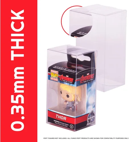 Miniatura 4 de EVORETRO Funko - Estuche protector de plástico para llavero Funko Pocket Pop de tamaño estándar, paquete de 10 unidades, grueso, transparente, caja
