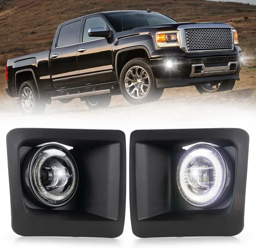 Miniatura 8 de BUNKER INDUST Luces antiniebla LED para GMC Sierra 1500 2014-2015, kit de lámpara antiniebla de conducción de parachoques