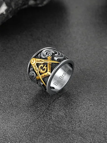 Miniatura 9 de FaithHeart Anillos de sello masónico para hombres, joyería masónica de acero inoxidable, anillo de pulgar punk con embalaje delicado