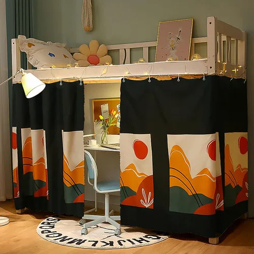 Miniatura 8 de MioCloth Cortina a prueba de luz para dormitorio, litera, decorativa, cubierta de privacidad, toldo para decoración de fondo de fotos, cortina opaca