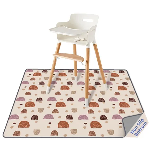 Miniatura 15 de Blissful Diary Tapete Antisalpicaduras para Bebé para Debajo de Silla Alta, 50.4 x 50.4 Pulgadas Tapete Limpiable contra Salpicaduras, Impermeable